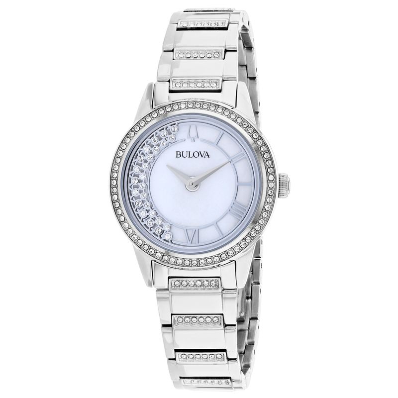 Bulova Womens Turnstyle Mother Of Pearl Dial Watch  96l257
